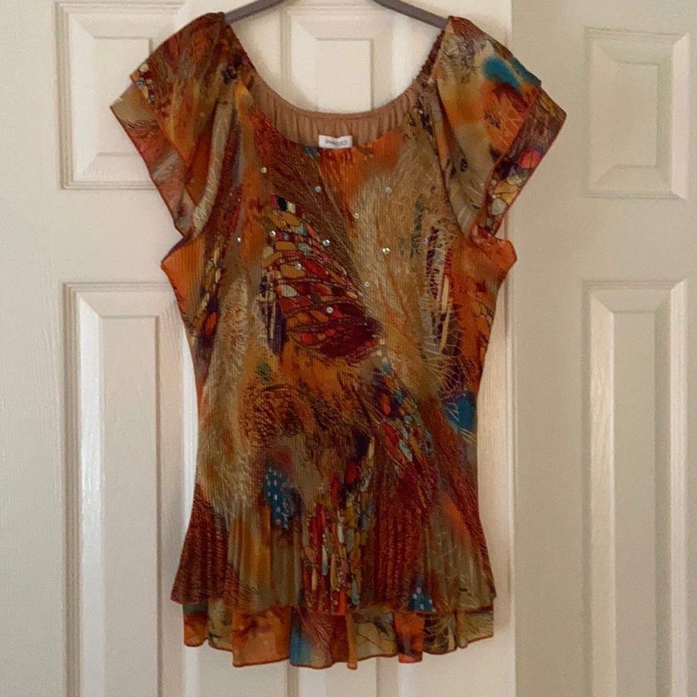 Stretchy rust/multi top